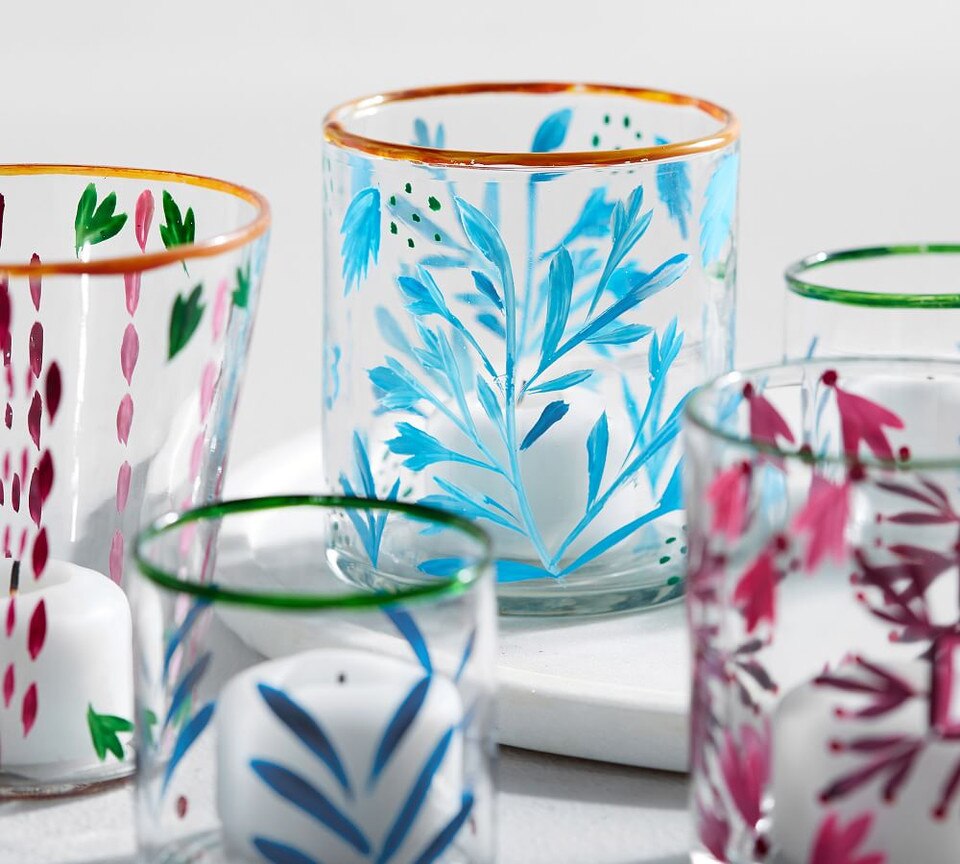 Painted Glass Votive Holders - Set of 6 | Pottery Barn Australia